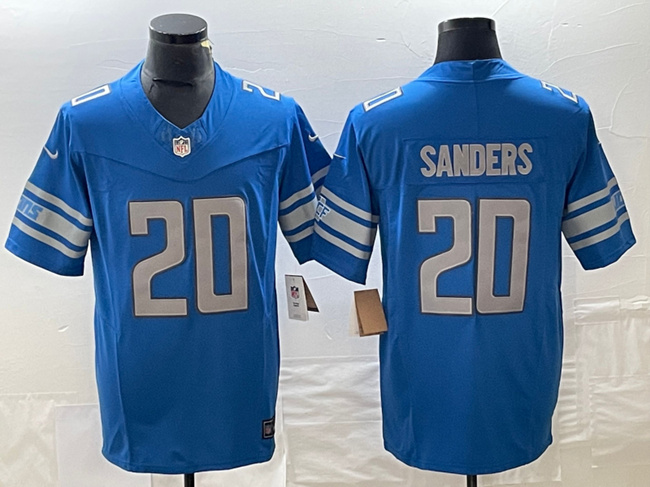 Men's Detroit Lions #20 Barry Sanders Blue 2023 F.U.S.E. Vapor Untouchable Limited Stitched Jersey Men's Detroit Lions #20 Barry Sanders Blue 2023 F.U.S.E. Vapor Untouchable Limited Stitched Jersey